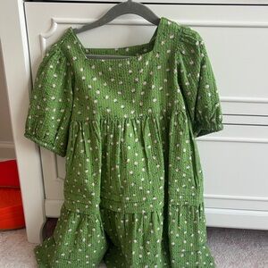 Hanna Andersson Green Floral Kids Dress